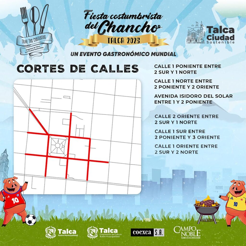 Talca: Anuncian cortes de calles por Fiesta Costumbrista del Chancho 2025 2 WhatsApp Image 2025 07 29 at 17.28.53 1