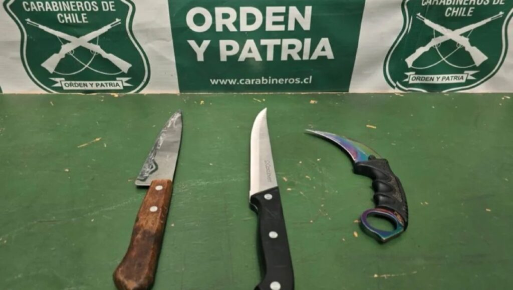 Carabineros de San Fernando detienen a dos sujetos que portaban armas blancas durante patrullaje preventivo