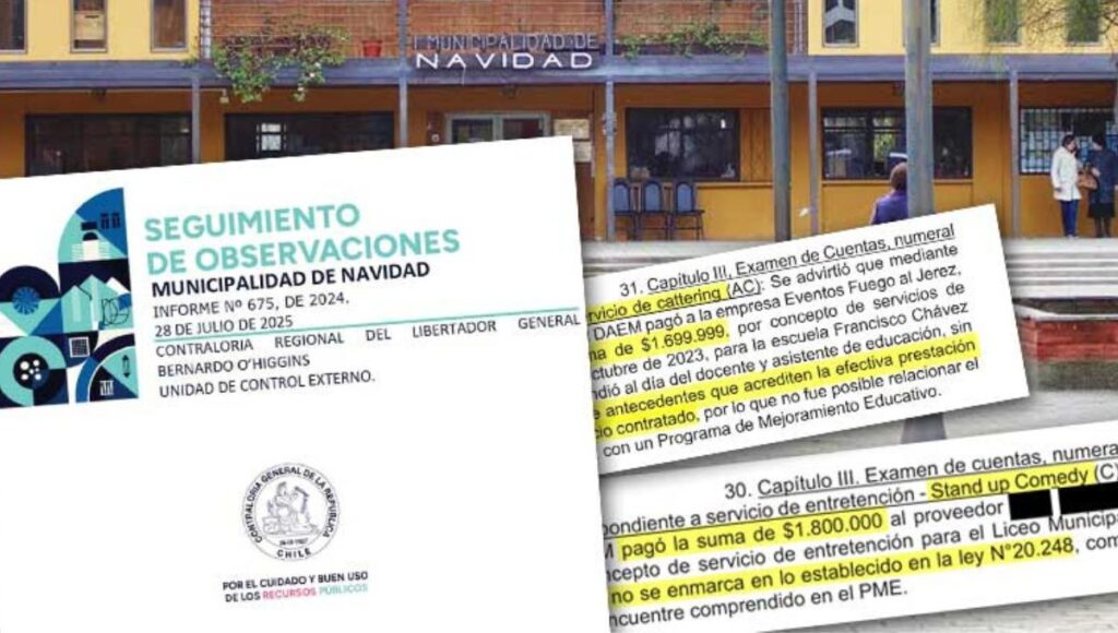 Contraloria mantiene 33 observaciones graves en auditoria a recursos educacionales del DAEM de Navidad